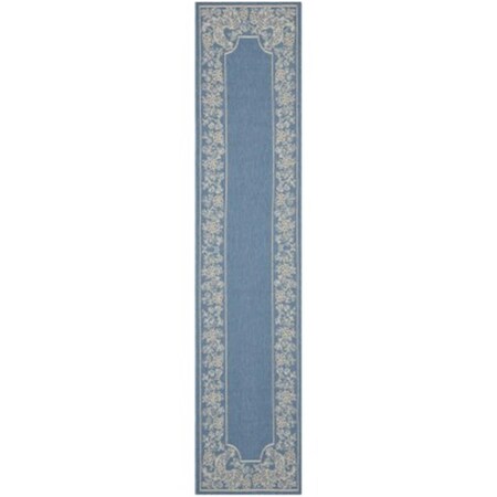 Safavieh 2 Ft. -4 In. X 6 Ft. -7 In. Runner Indoor-Outdoor Courtyard, Blue And Natural, Machine Made Rug CY3305-3103-27
